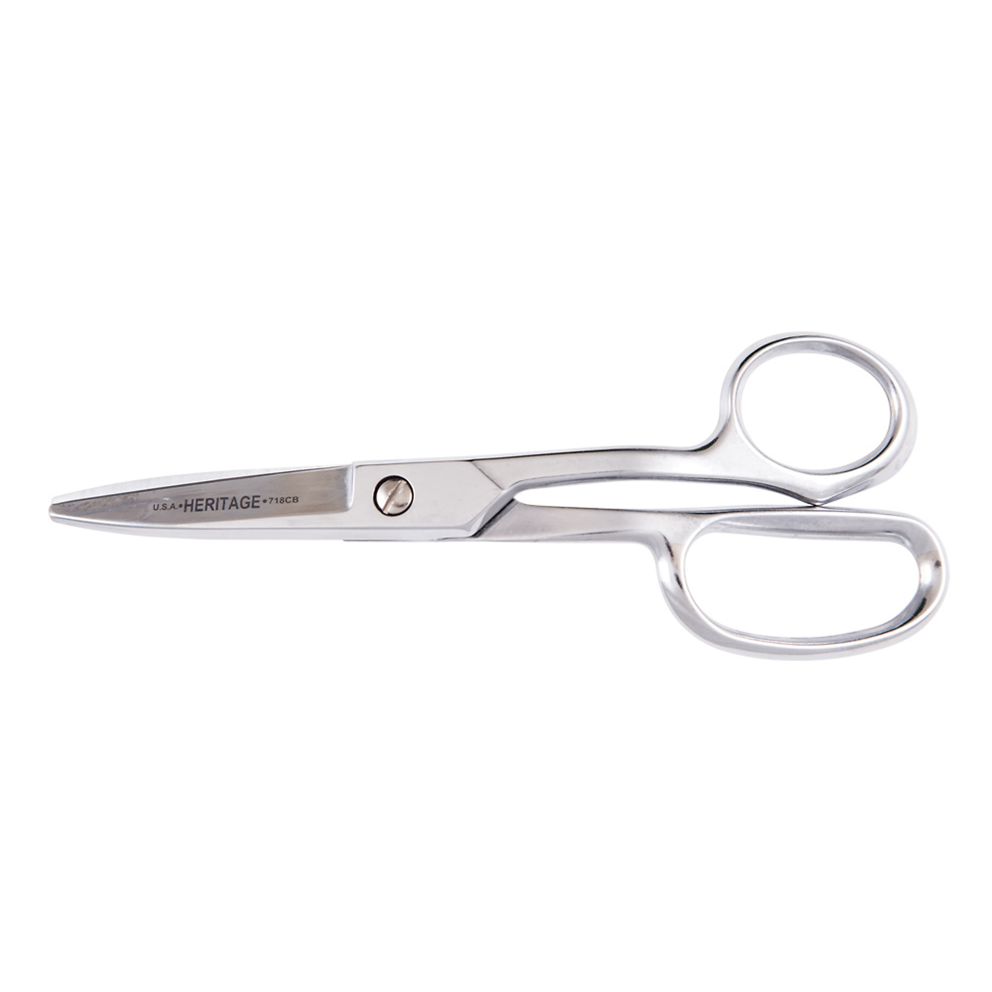 Klein Tools, Shear, Curved Handle, Blunt Tip, 8-7/8in., Blade Size 3 in, Tool Length 8.88 in, Model# GP718CB